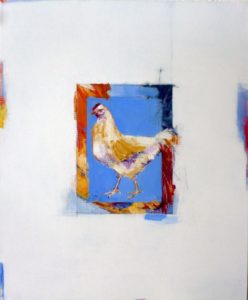 Blue Hen - painting, acrylic on canvas by artist Neva Bergemann