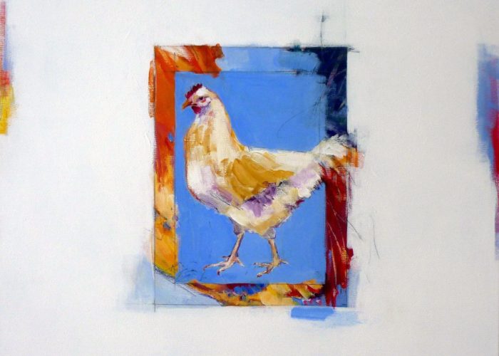 Blue Hen - painting, acrylic on canvas by artist Neva Bergemann