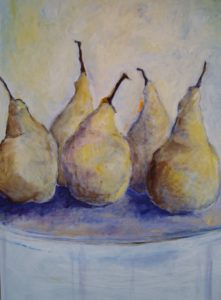 Pears - painting, acrylic on canvas by artist Neva Bergemann
