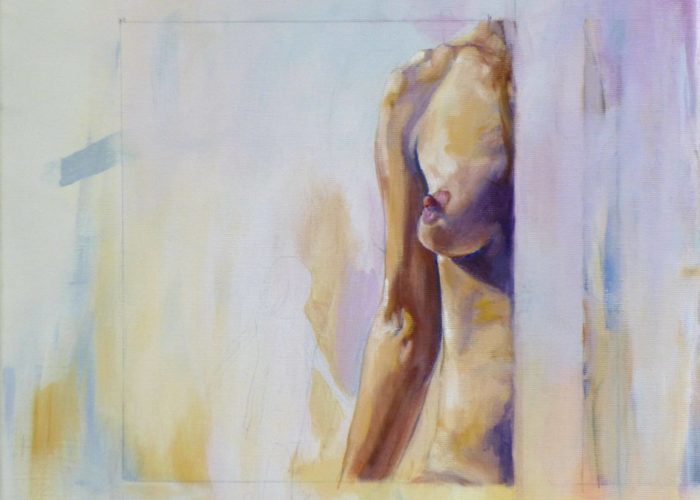 Replica - kid portrait painting, acrylic on canvas by artist Neva Bergemann